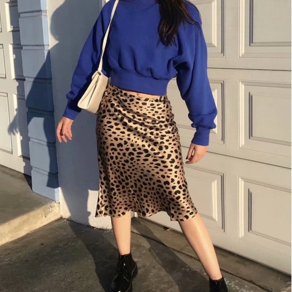 New Arrival! Cheetah Animal Print Midi Slip Skirt - Picture 5 of 8